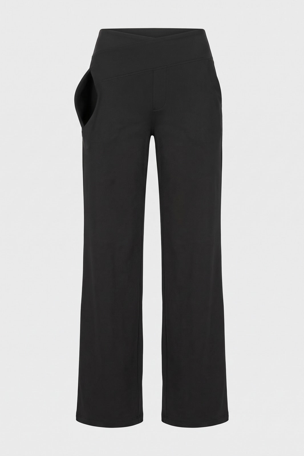 Damen Stretchhose | Hoher Bund — Schwarz — Packshot