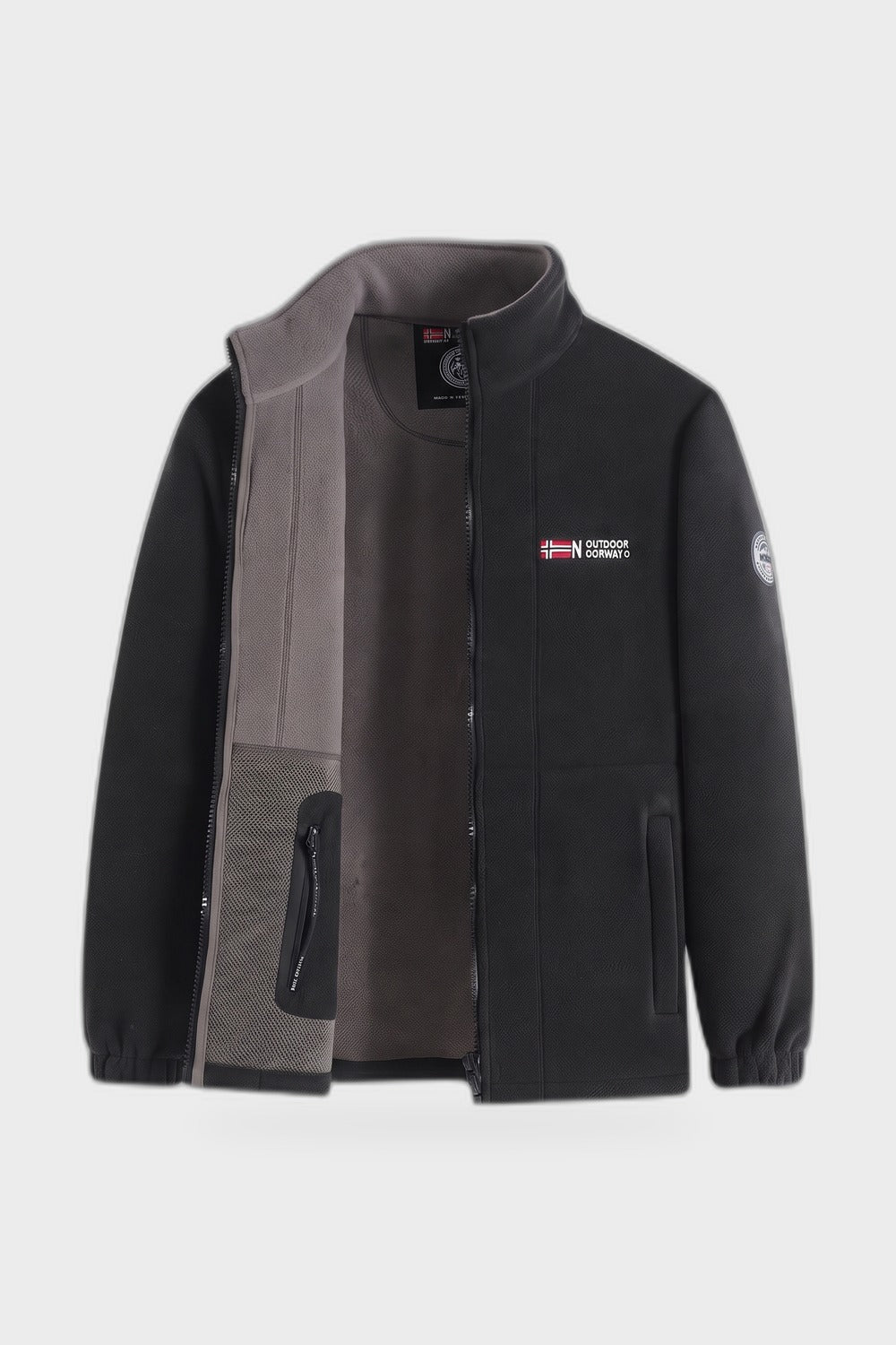 Herren Fleecejacke | Sportlicher Look — Schwarz — Produktansicht