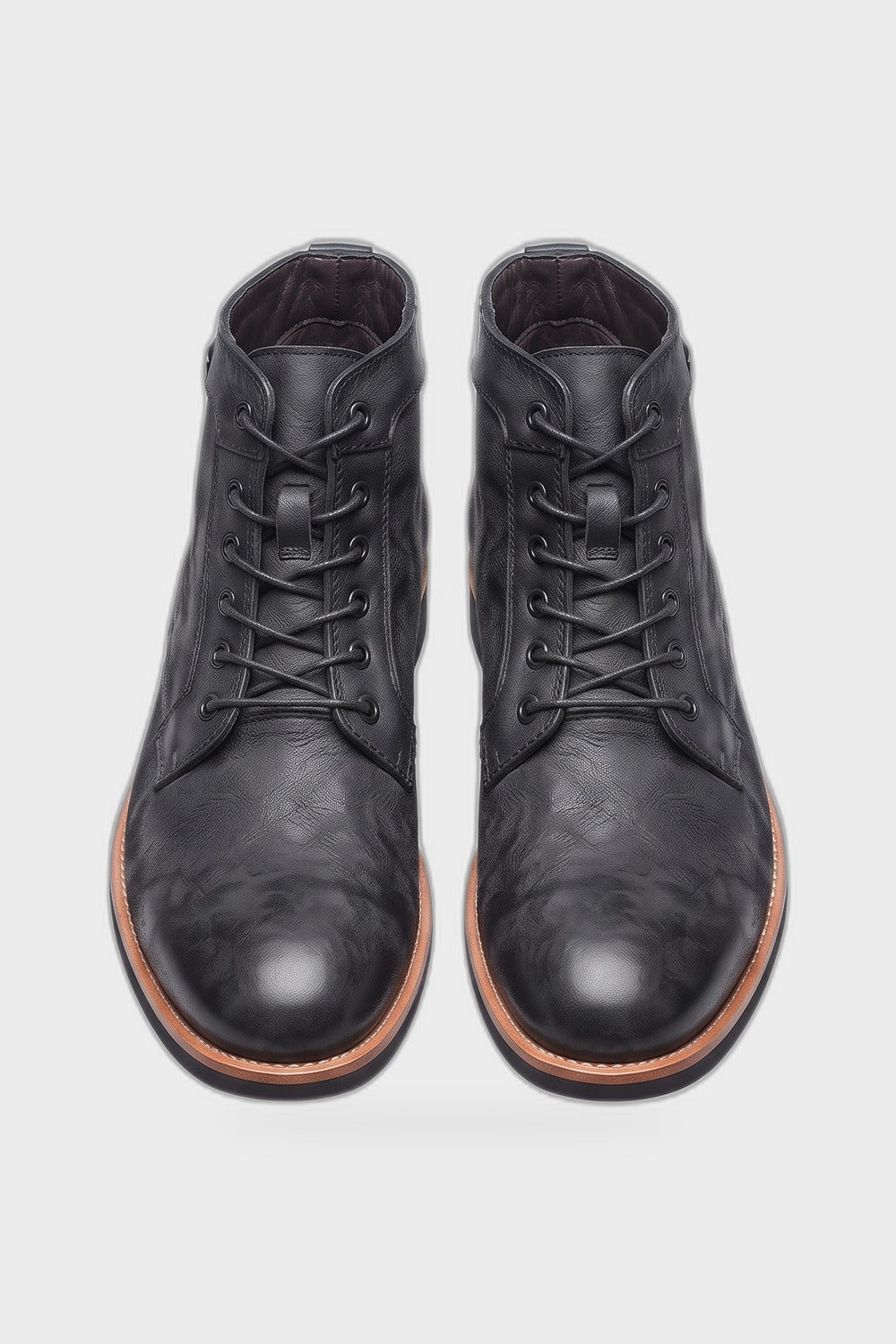 Herren Schnürstiefel | Vintage-Casual — Schwarz — Produktansicht