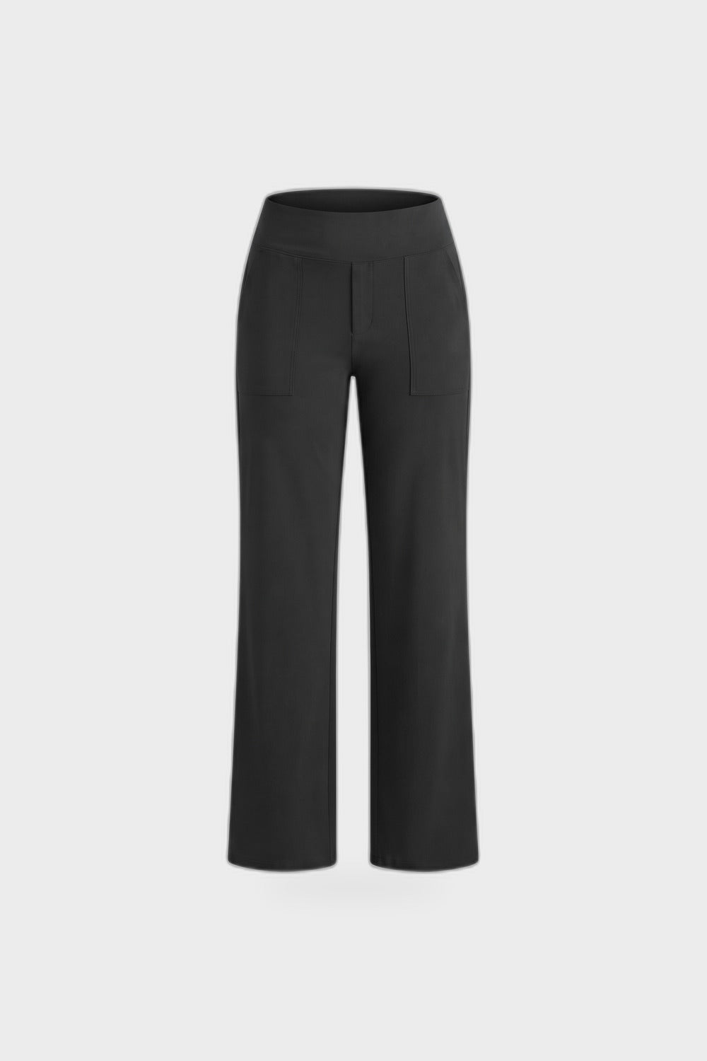 Damen Stretchhose | Hoher Bund — Schwarz — Produktansicht