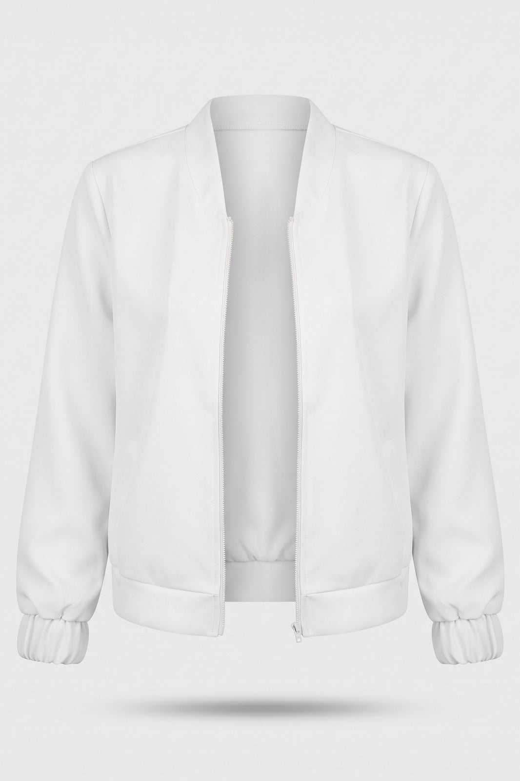 Damen Cropped Bomberjacke | Elegant — Weiß — Packshot