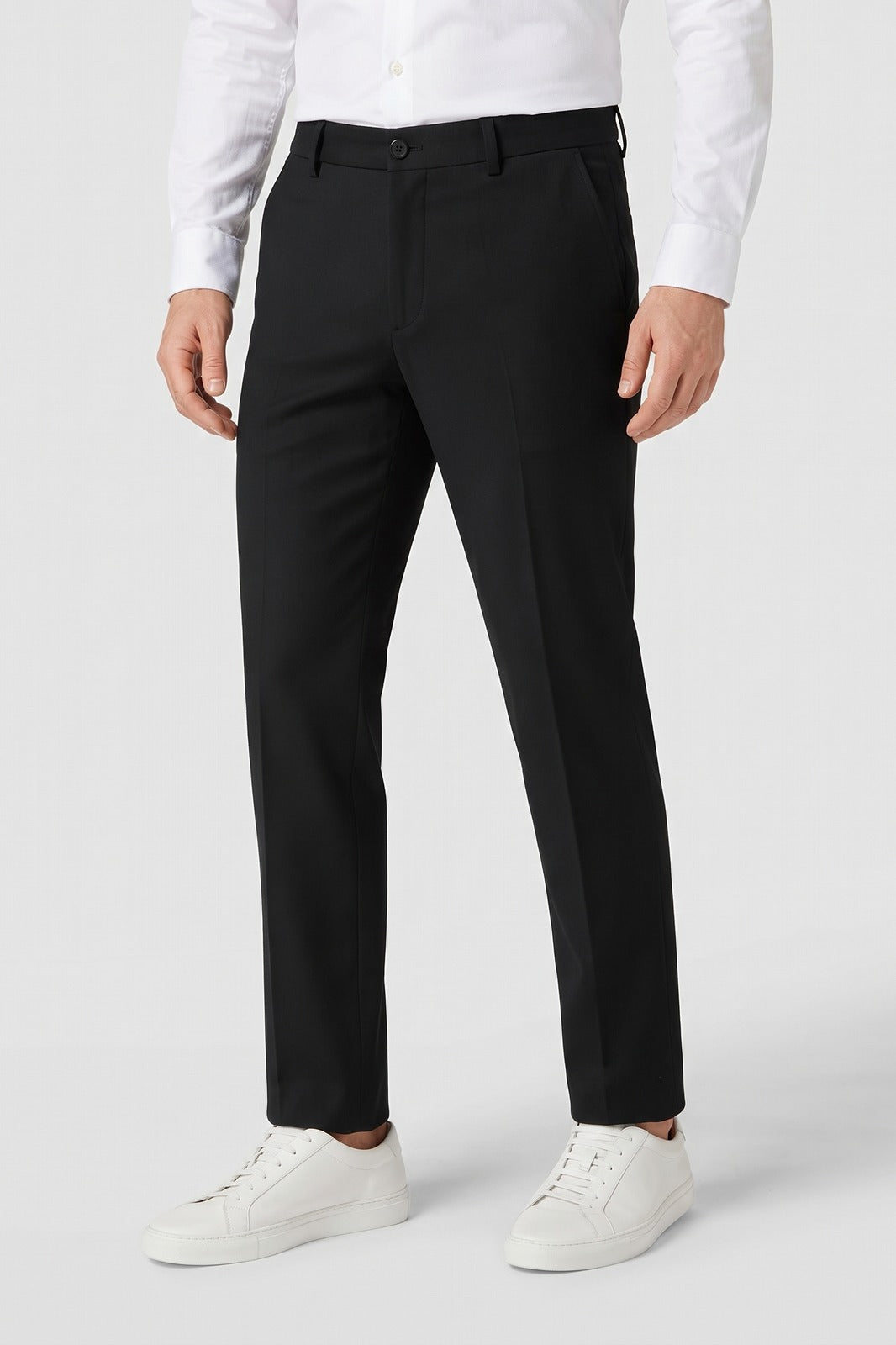 Herren Hemd-Hose-Set | Business-Casual — Weiß — Vorderansicht — am Modell