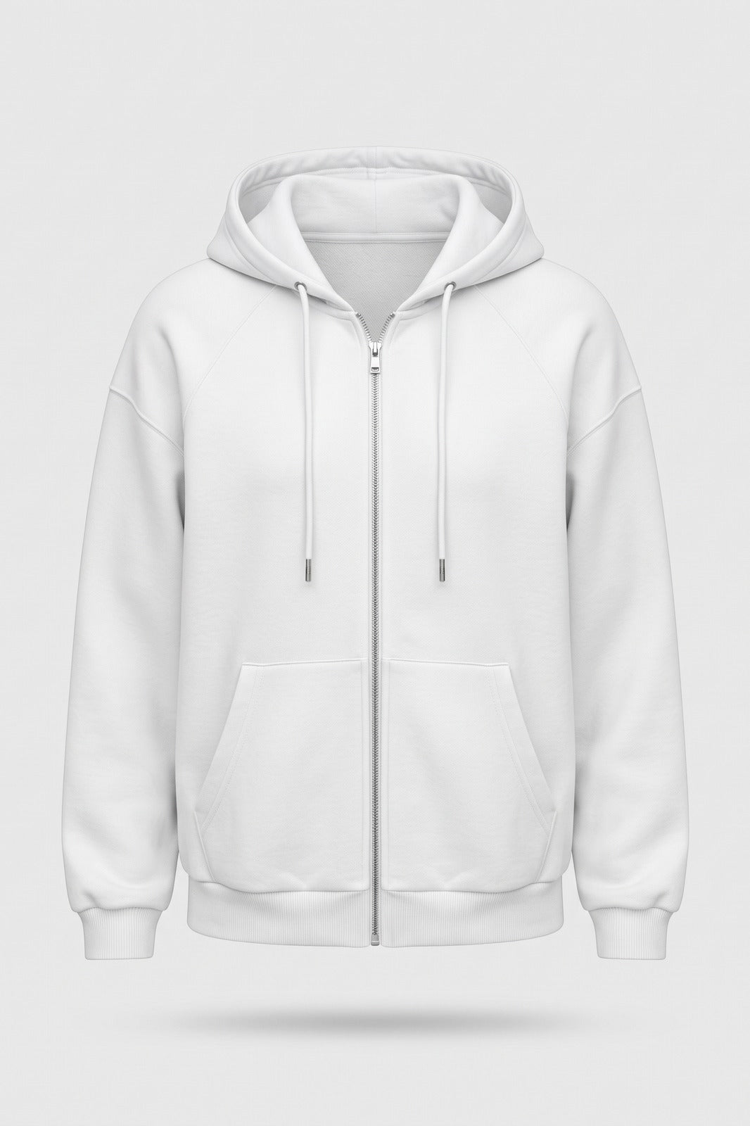 Damen Kapuzenjacke | Asymmetrischer Zip — Weiß — Packshot
