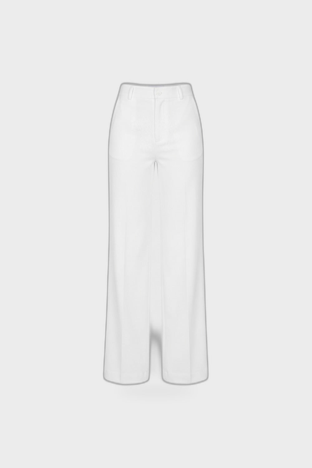 Damen Elegante Stoffhose | Gerades Bein — Weiß — Produktansicht