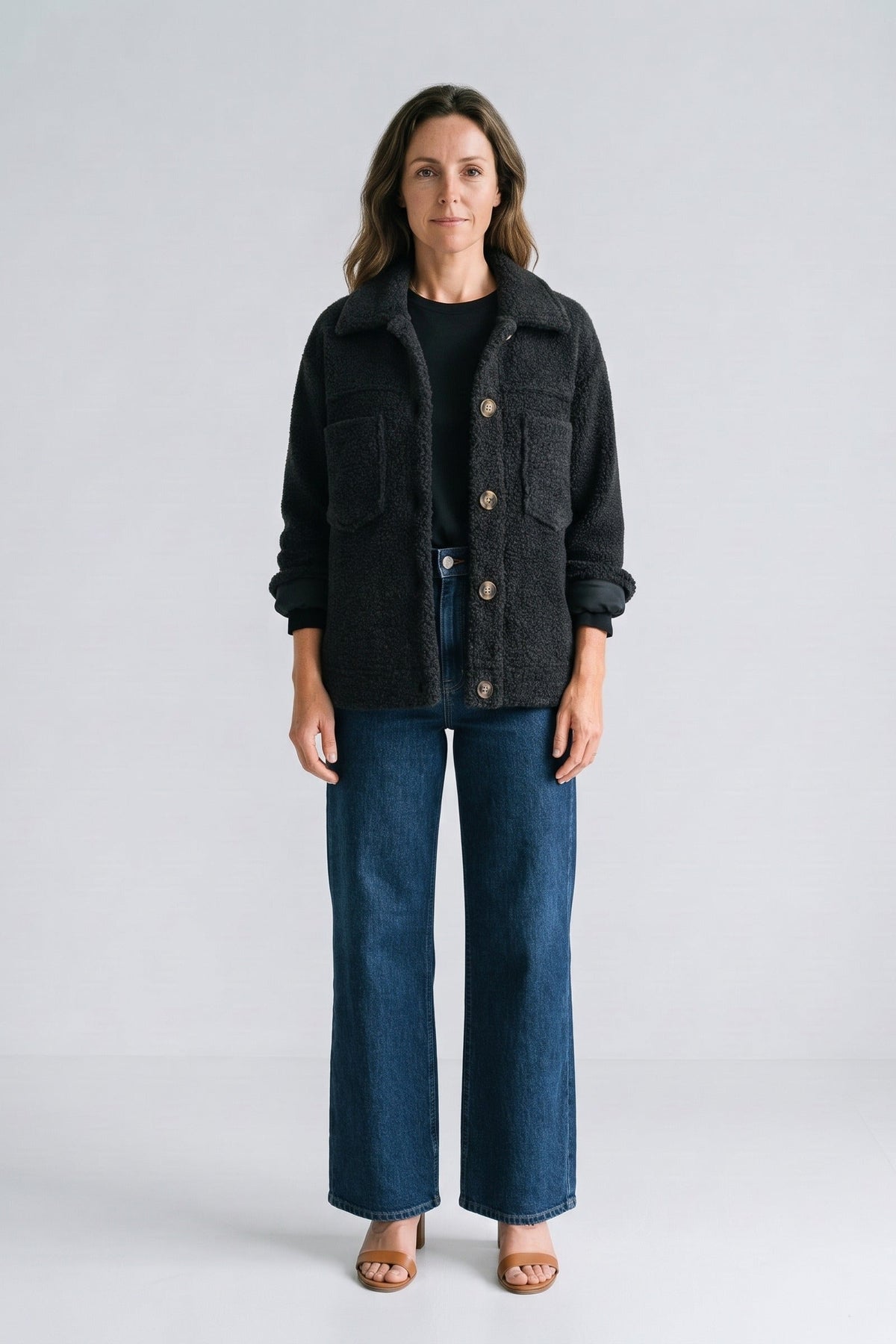 Damen Jacke mit Revers-Kragen, Knopfleiste und aufgesetzten Brusttaschen – 8