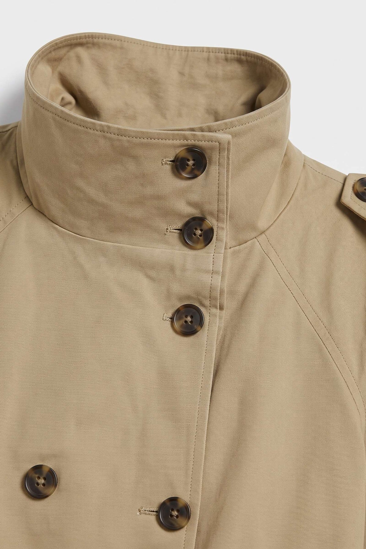 Damen Trenchjacke mit Stehkragen und Schulterpasse – 2