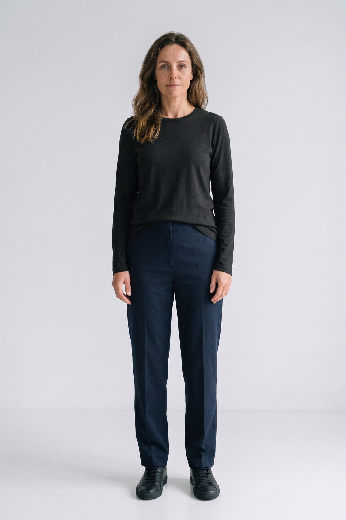 Damen Langarmshirt mit rundem Ausschnitt und langen Ärmeln – 6